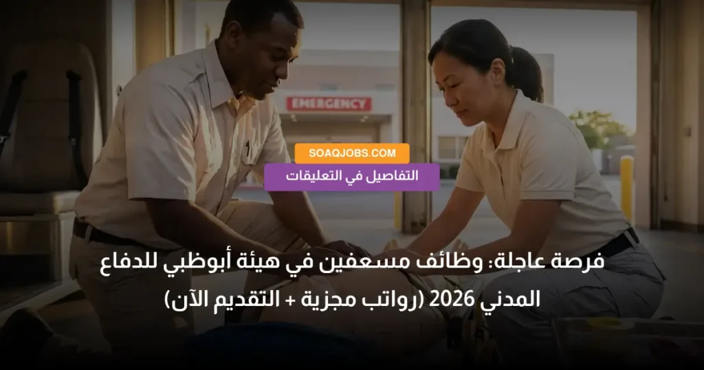 فرصة عاجلة_ وظائف مسعفين في هيئة أبوظبي للدفاع المدني 2026 (رواتب مجزية + التقديم الآن)